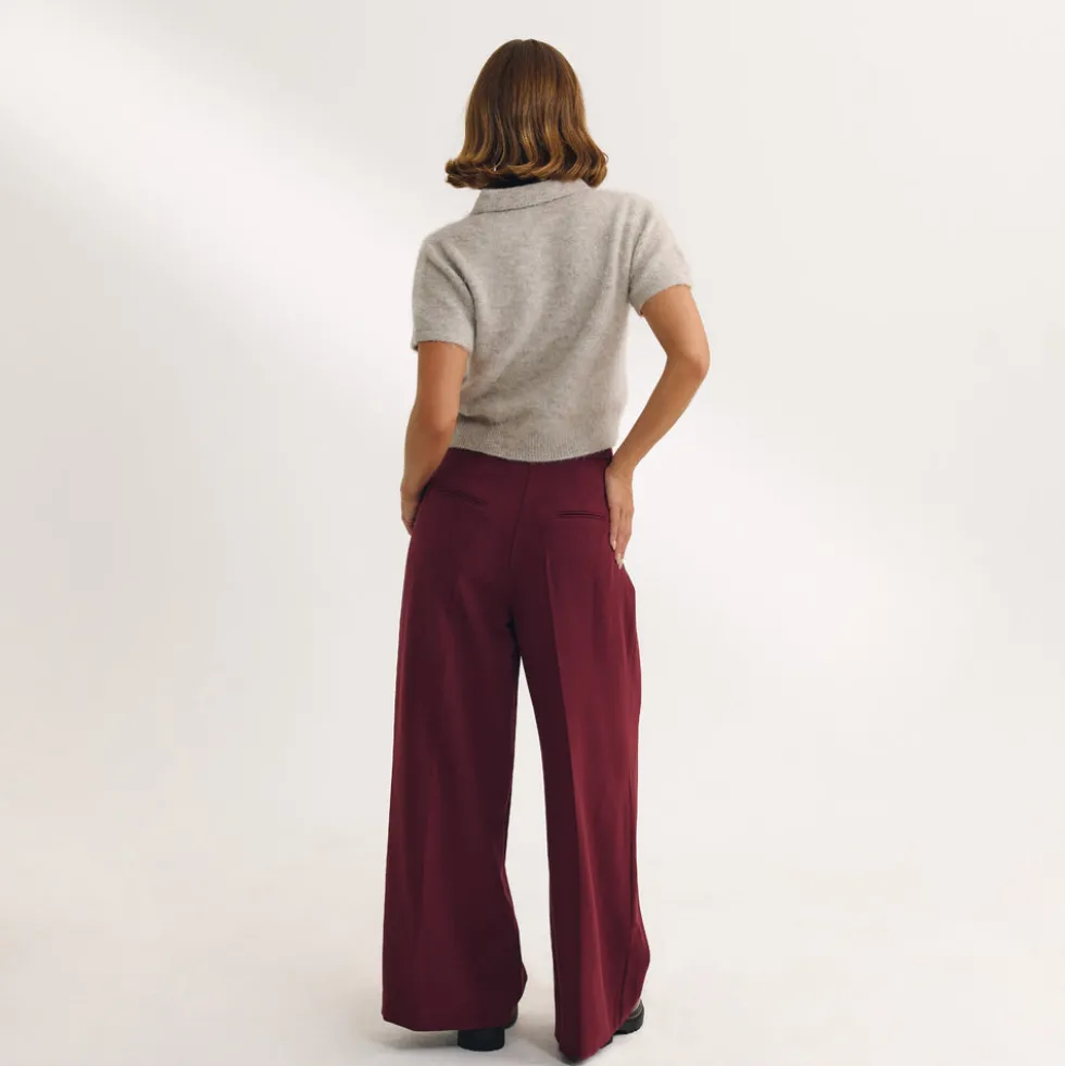 Pantalon Large - Laque cerise