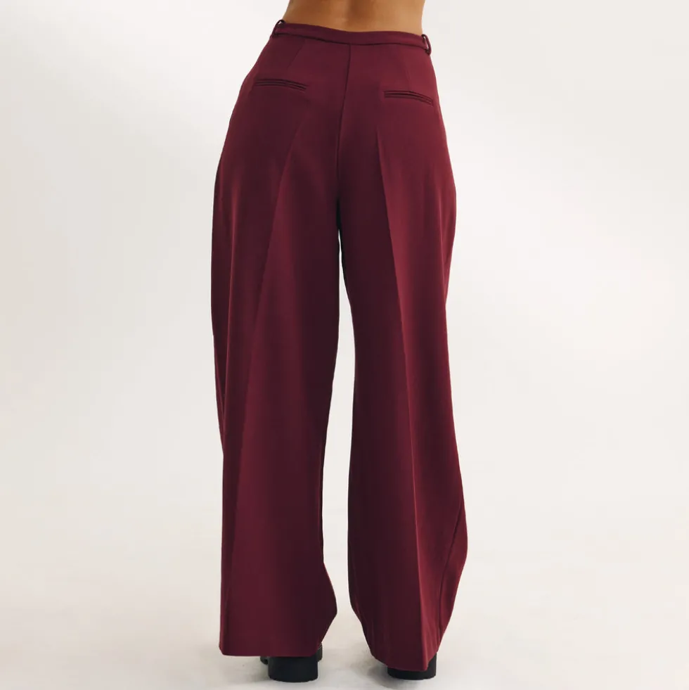 Pantalon Large - Laque cerise