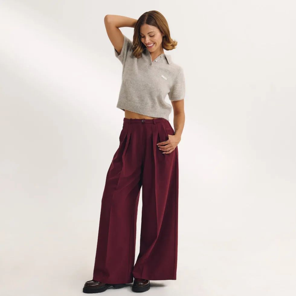 Pantalon Large - Laque cerise