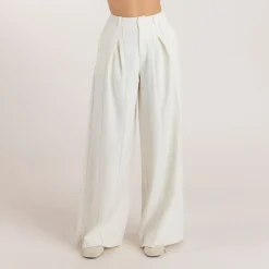 Pantalon Large à Plis - Écru