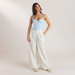 Pantalon Large à Plis - Écru