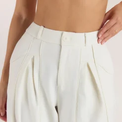 Pantalon Large à Plis - Écru