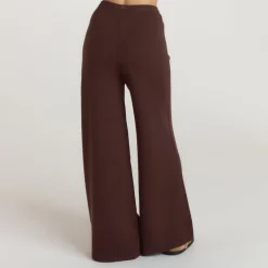Pantalon à Ourlet en Maille - Chocolat