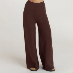 Pantalon à Ourlet en Maille - Chocolat