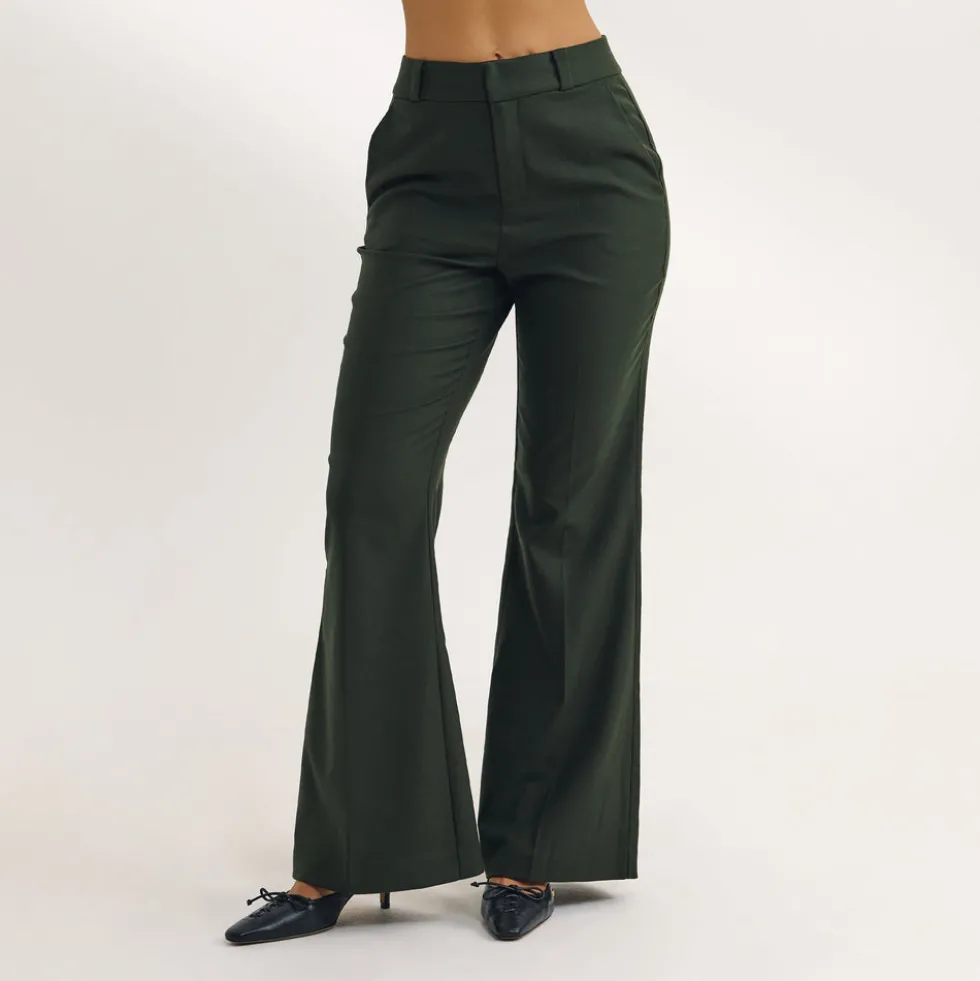 Pantalon Évasé - Vert Foncé