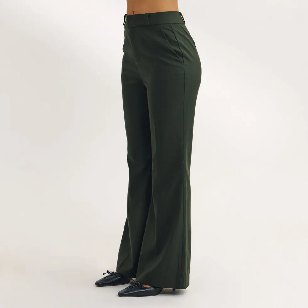 Pantalon Évasé - Vert Foncé