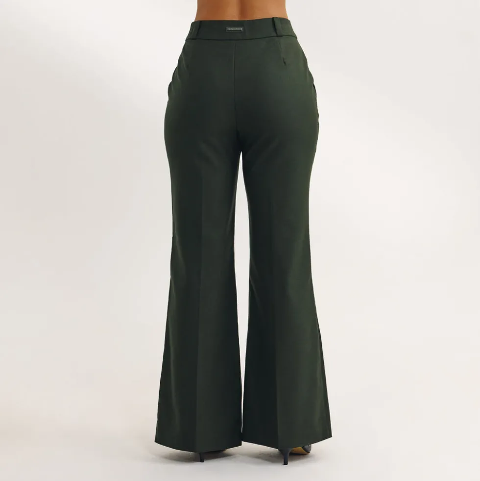 Pantalon Évasé - Vert Foncé