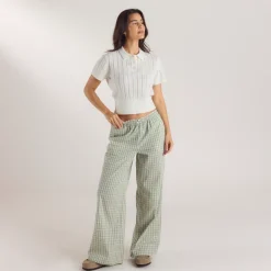 Polo en Maille Transparente - Crème