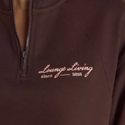 Pull avec Quart de Zip Lounge Living - Chocolat