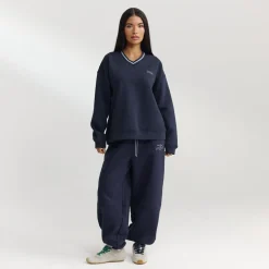Pull à Col en V - Bleu Foncé