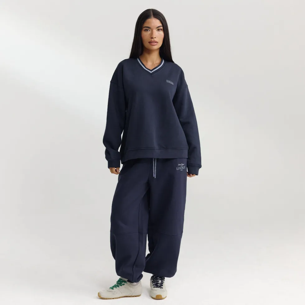 Pull à Col en V - Bleu Foncé