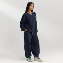 Pull à Col en V - Bleu Foncé