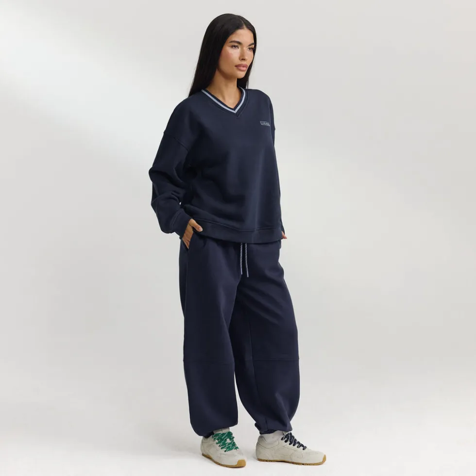 Pull à Col en V - Bleu Foncé