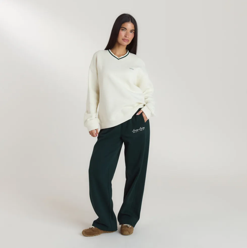 Pull à Col en V Lounge Living - Crème