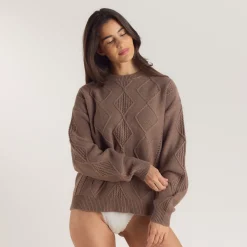 Pull Torsadé - Marron