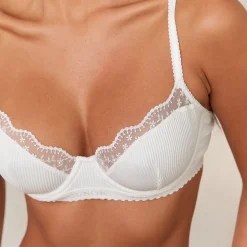 Ribbed Balcony Soutien-Gorge - Blanc