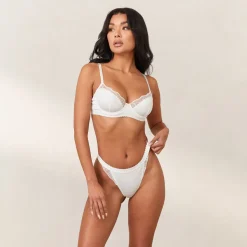 Ribbed Balcony Soutien-Gorge - Blanc