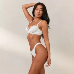 Ribbed Balcony Soutien-Gorge - Blanc