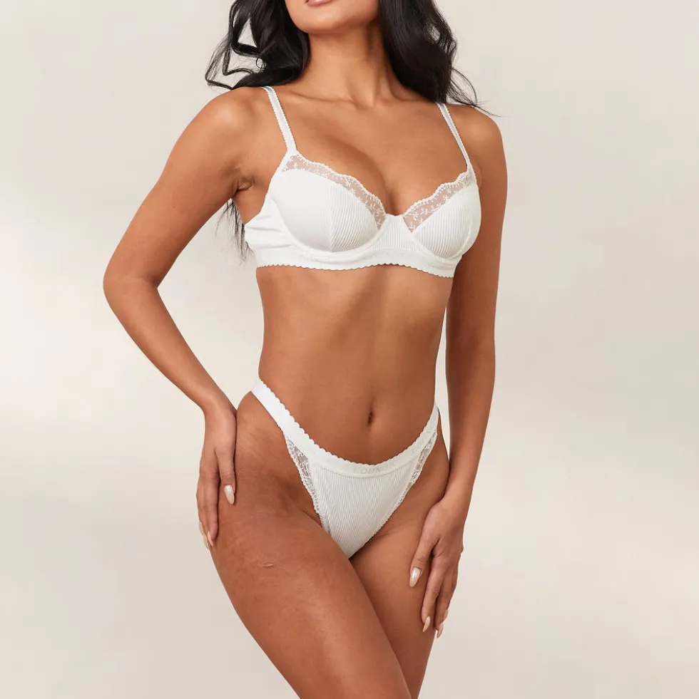 Ribbed Balcony Soutien-Gorge - Blanc
