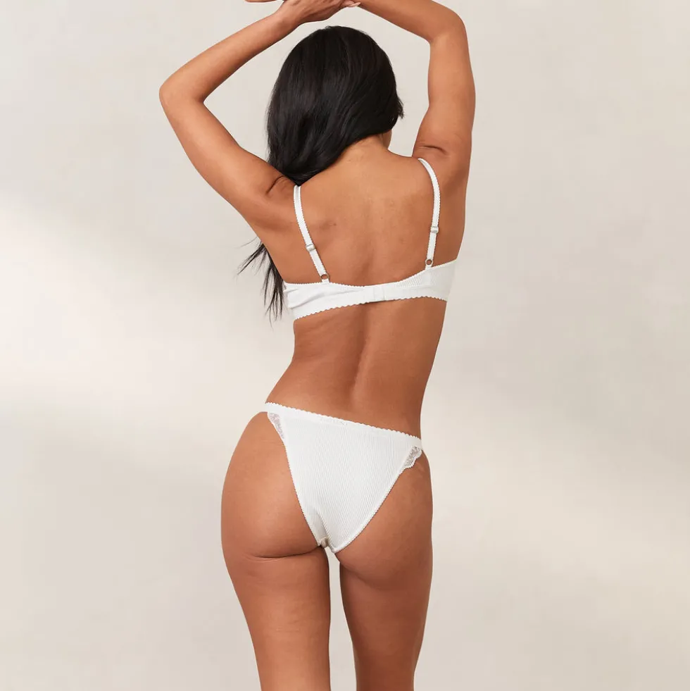 Ribbed Balcony Soutien-Gorge - Blanc