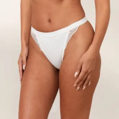 Ribbed String - Blanc