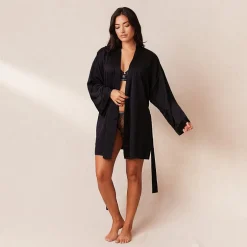 Robe de Chambre Signature Satiné - Noir