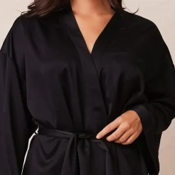 Robe de Chambre Signature Satiné - Noir