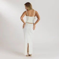 Robe Longue avec Body Blossom - Crème
