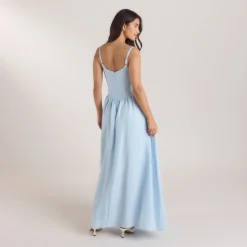 Robe Maxi Corset - Bleu