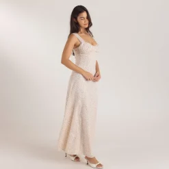 Robe Maxi Corset - Crème Florale