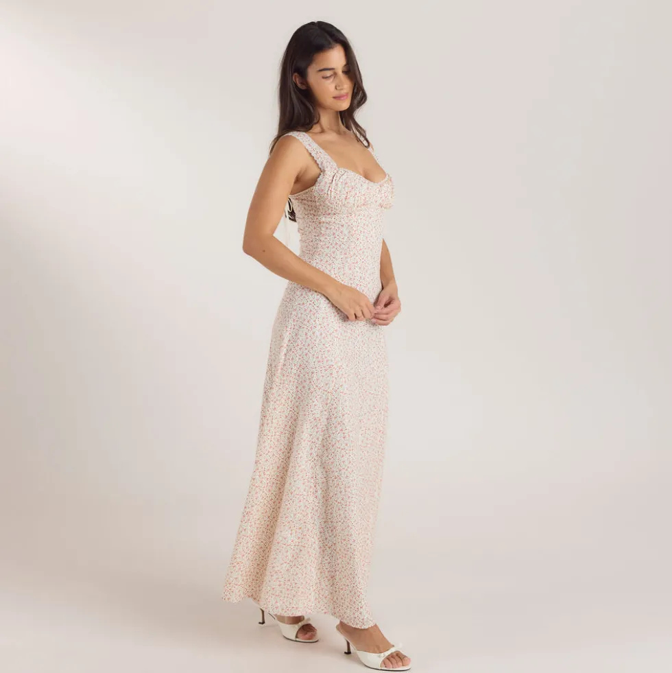 Robe Maxi Corset - Crème Florale