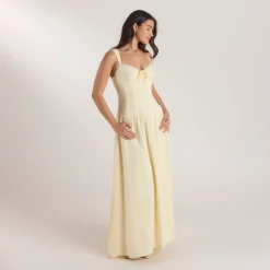Robe Maxi Taille Basse - Jaune Citron