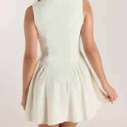 Robe Mini Brodée - Crème