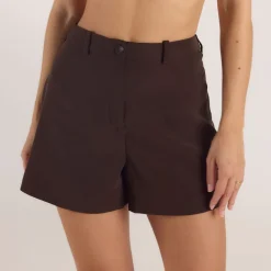 Short Ajusté Taille Haute - Chocolat
