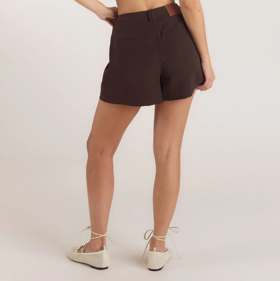Short Ajusté Taille Haute - Chocolat