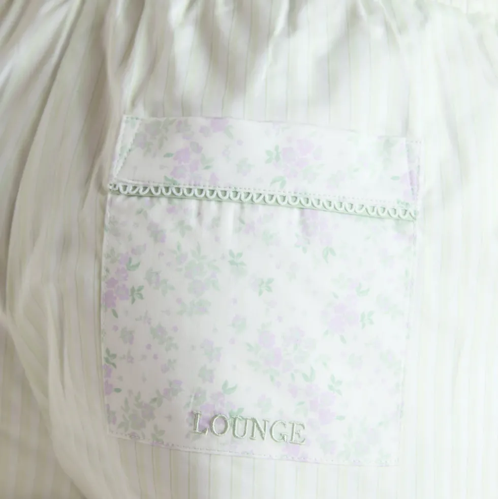 Short de Pyjama Bloom & Stripe - Sauge