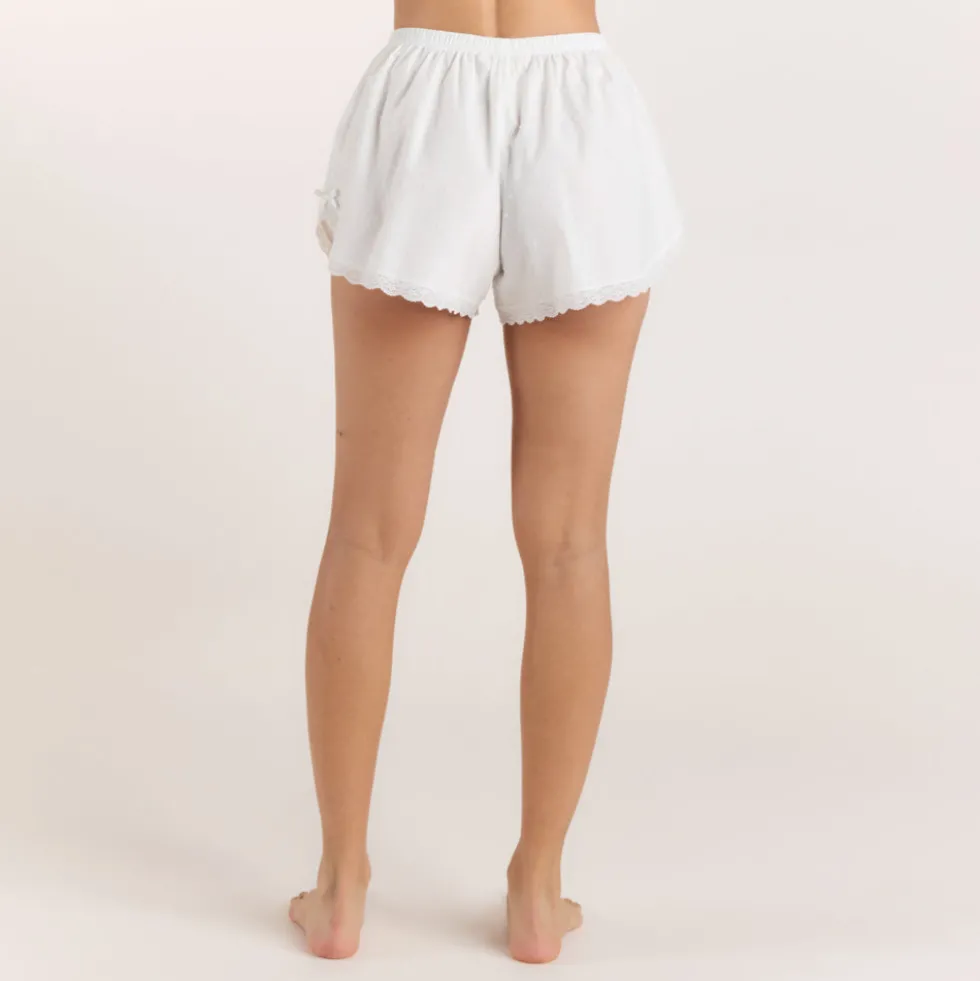 Short de Pyjama en Coton - Blanc