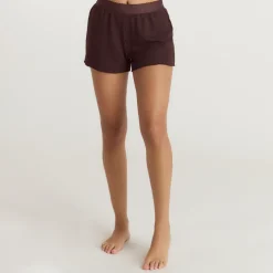 Short de Pyjama Soft Waffle - Chocolat Noir