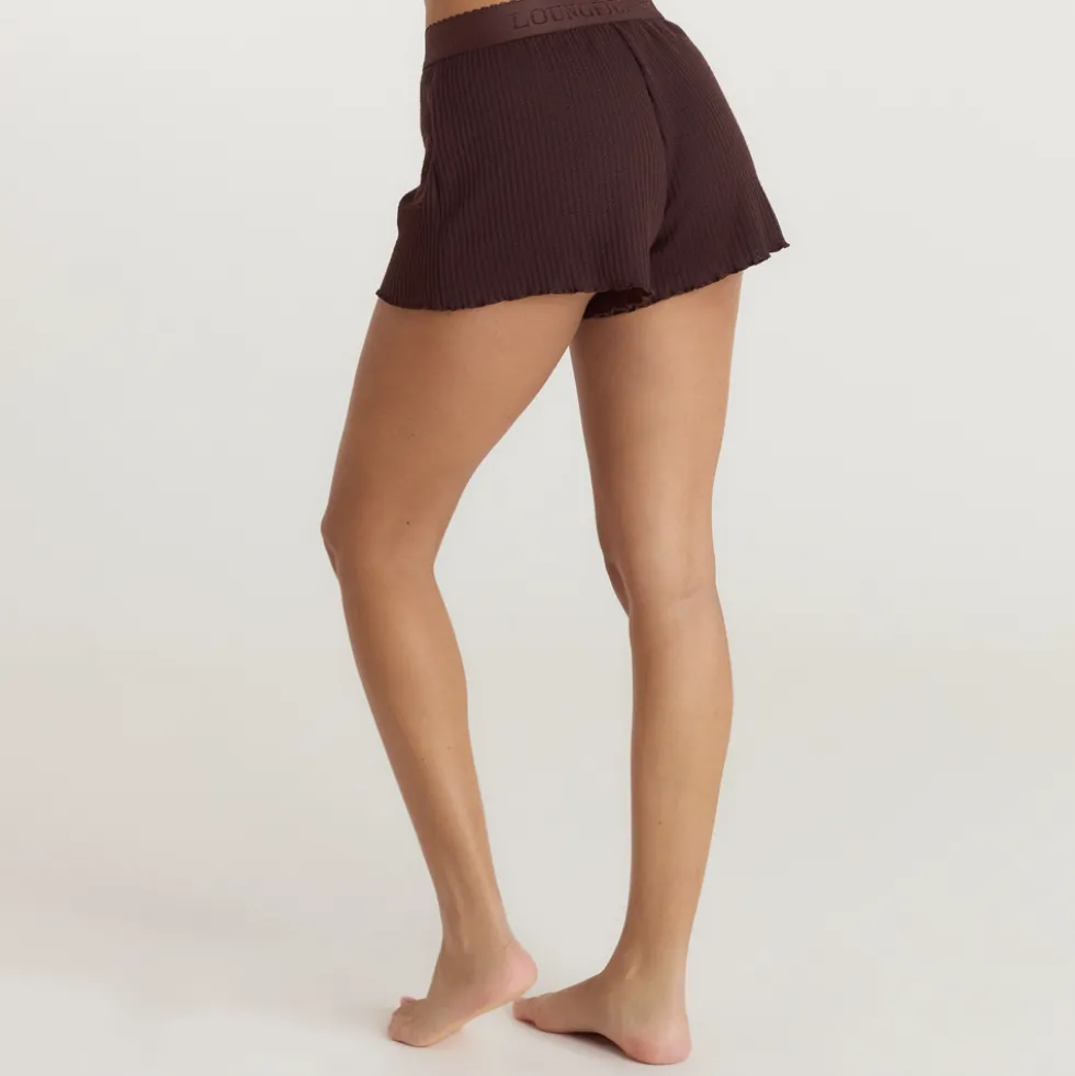 Short de Pyjama Soft Waffle - Chocolat Noir