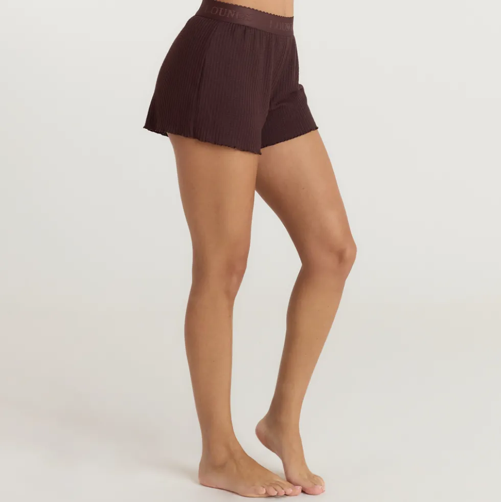 Short de Pyjama Soft Waffle - Chocolat Noir