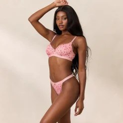 Soutien-gorge Côtelé Rosebud Balcony - Rose Floral