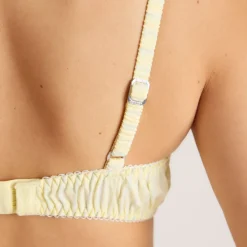 Soutien-Gorge en Coton Rayé - Jaune