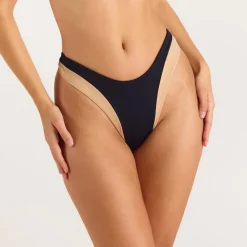 String de Bikini High Leg Monaco - Noir