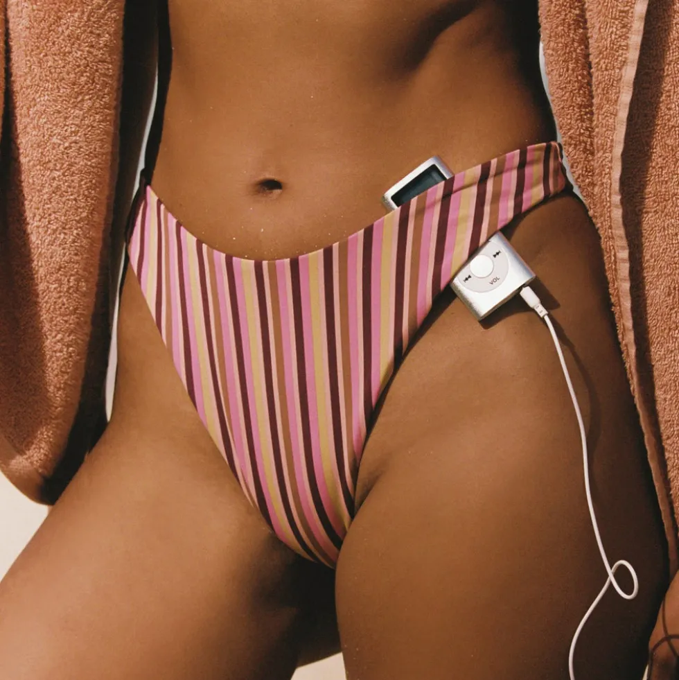 String de Bikini High-Leg Sunstripe - Rayures Rétro