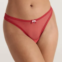 String à Nœud Satiné - Rouge