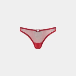 String à Nœud Satiné - Rouge