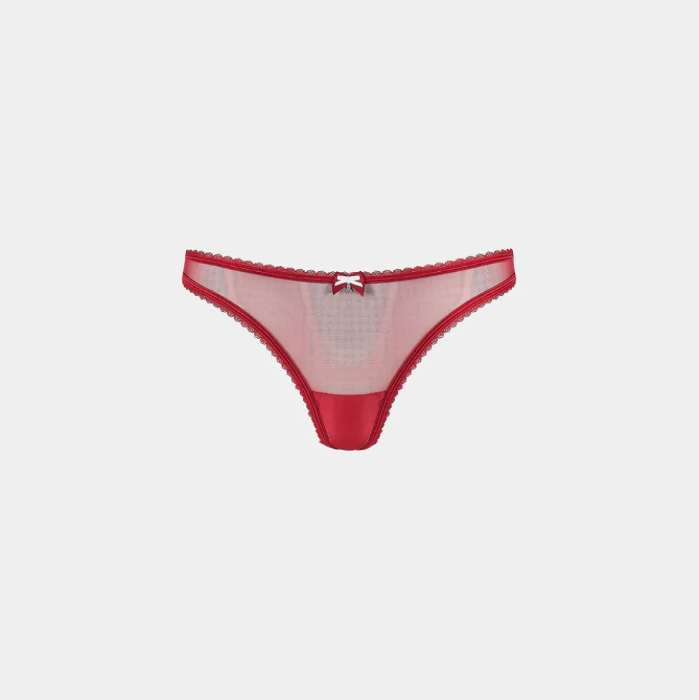 String à Nœud Satiné - Rouge