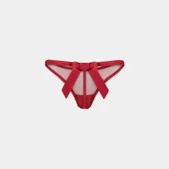 String à Nœud Satiné - Rouge