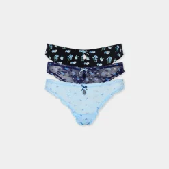 Strings Imprimés (Pack de 3) - Imprimé Bleu