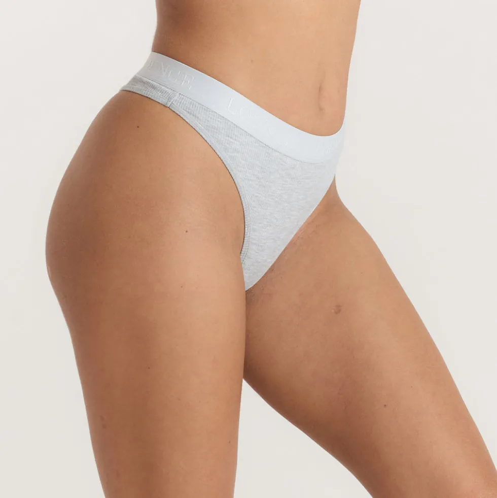 String Soft Ribbed - Gris chiné